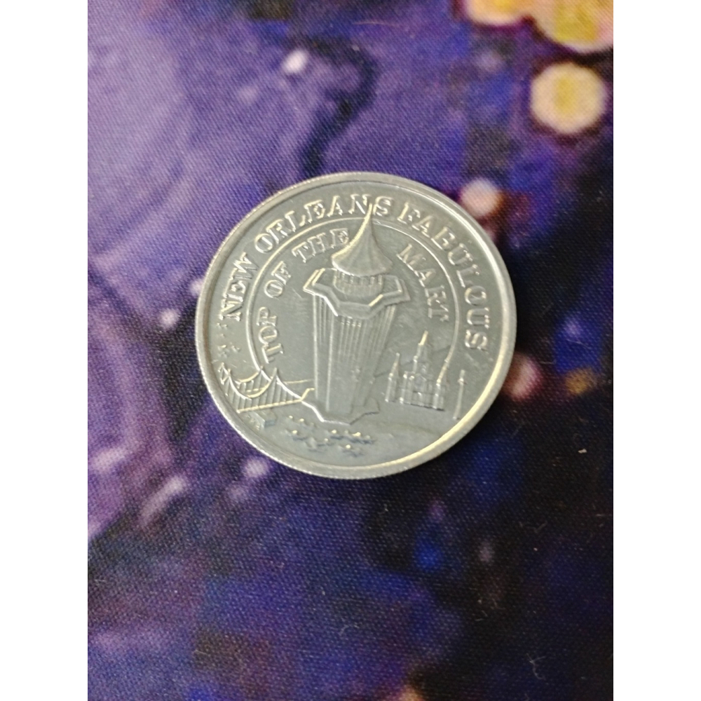 1990 MARDI GRAS NEW ORLEANS Aluminum Throw Doubloon Top of the Mart Bar/Lounge